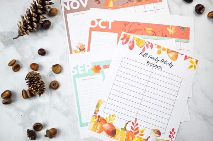 Fall Family Activity Bucket List Free Printable
