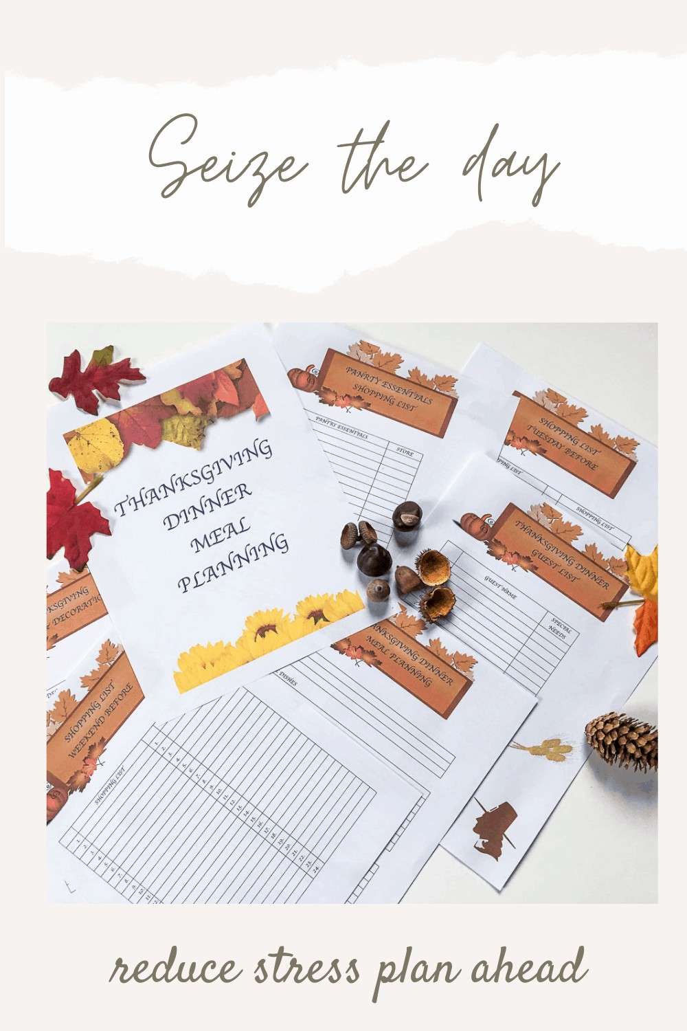 Thanksgiving Meal Planning Printables for your Thanksgiving Dinner