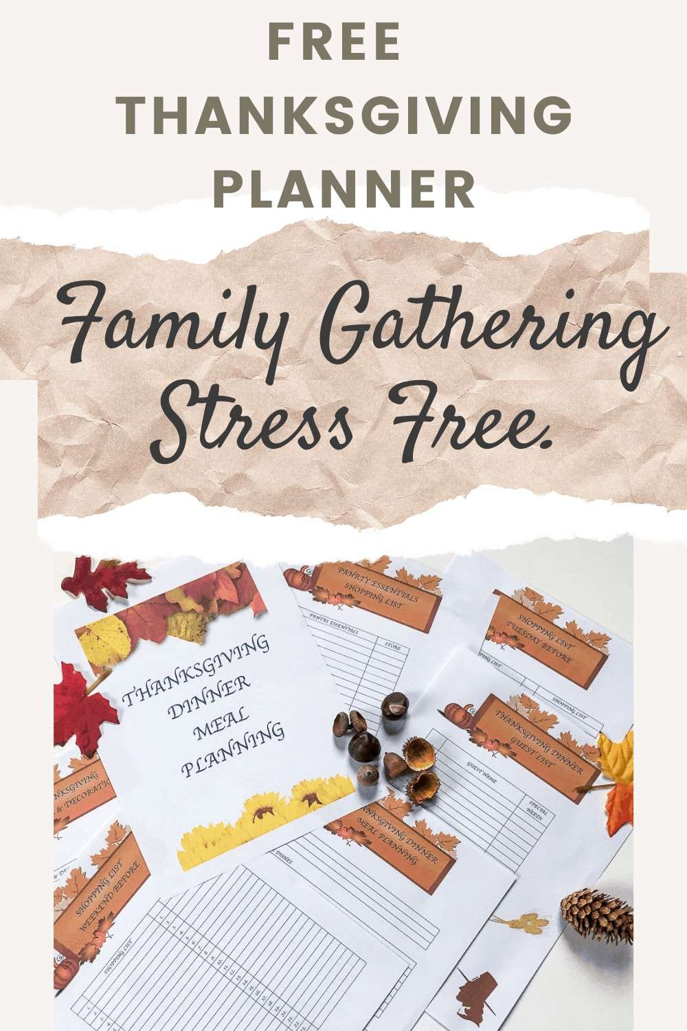 Thanksgiving Meal Planning Printables for your Thanksgiving Dinner