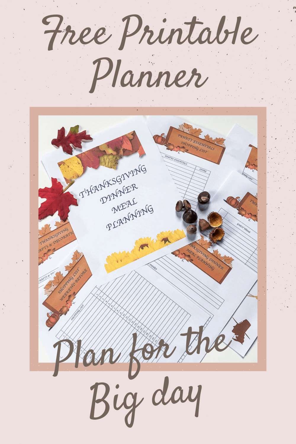 Thanksgiving Meal Planning Printables for your Thanksgiving Dinner