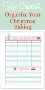 Christmas Cookie Baking Schedule Printable - Free Template