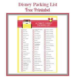 the ultimate disney packing list free printable crafting a family