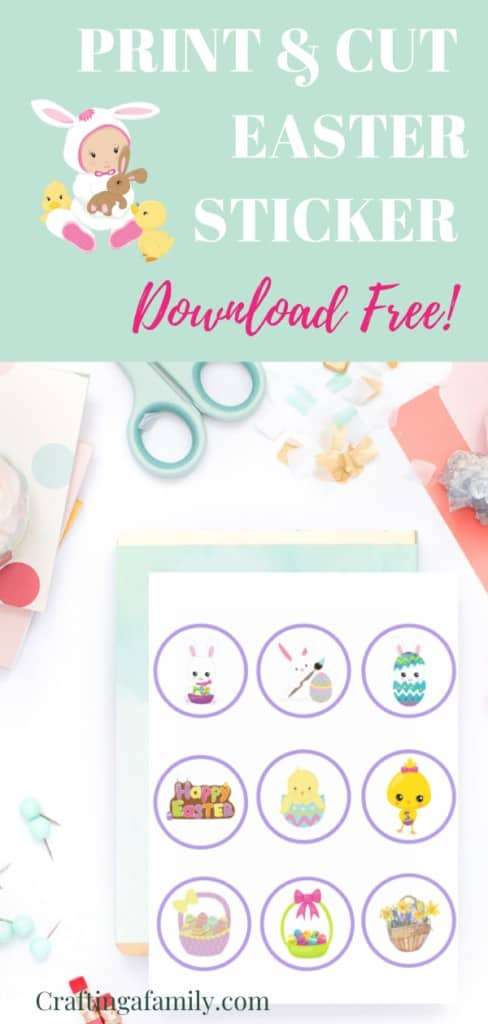 Free print and cut easter stickers
