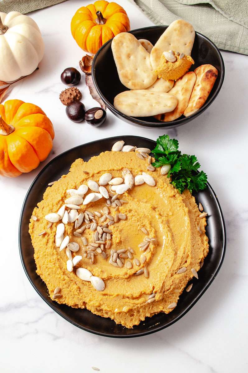 Easy Creamy Pumpkin Hummus with Savory Spices