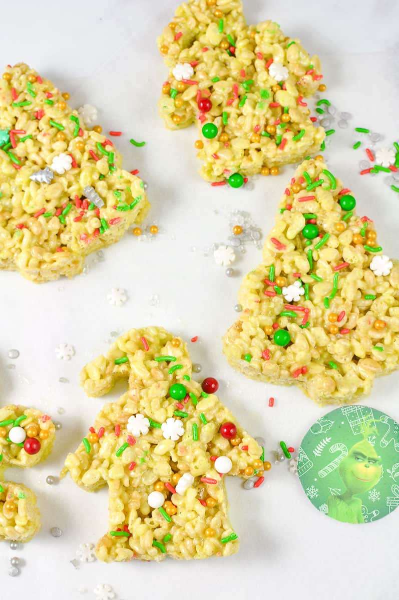 Grinch Rice Krispies Treats with Cookie Cutters Crafting a Family Dinner