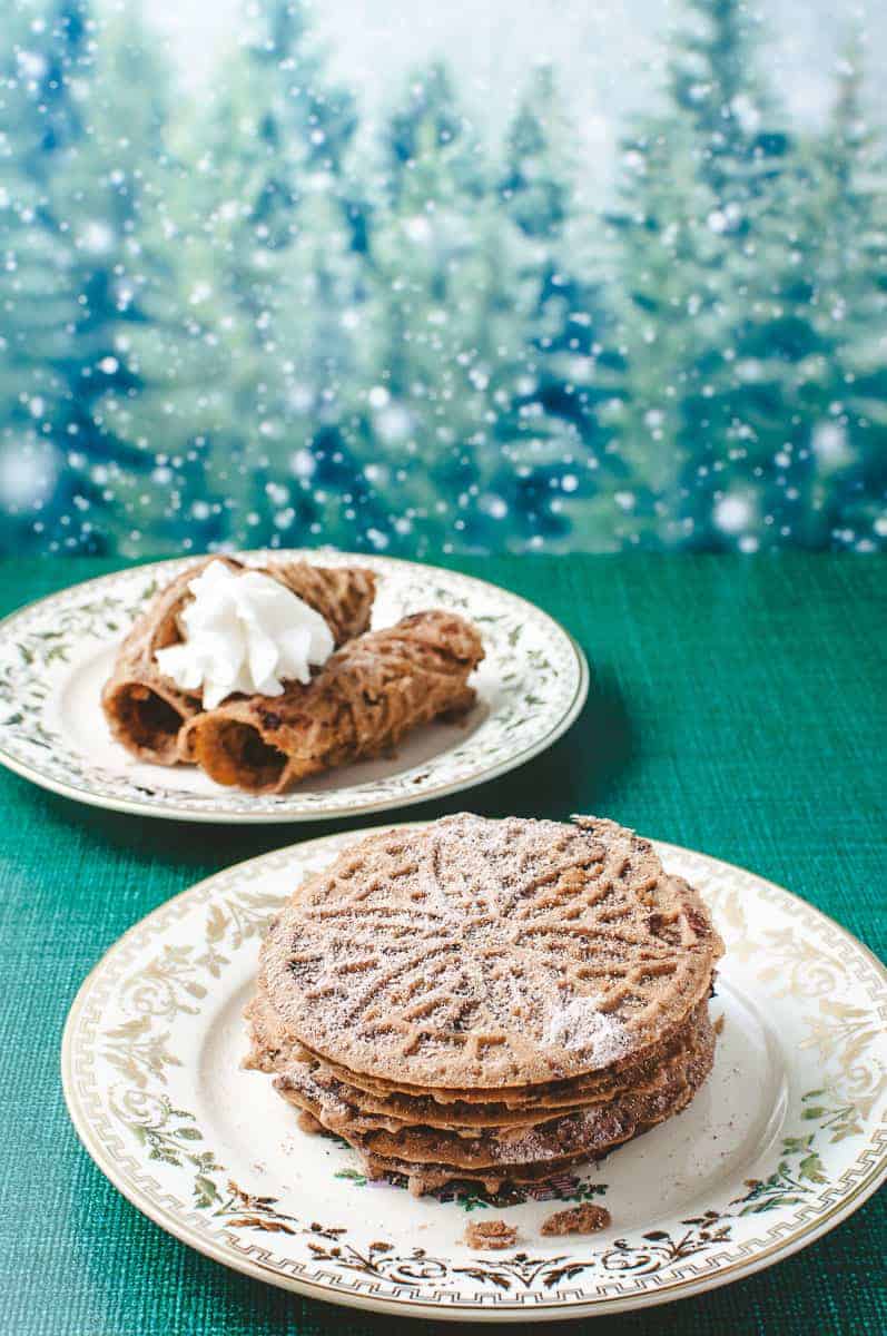 Chocolate Pizzelle Cookie Recipe Traditional Italian Christmas Cookie