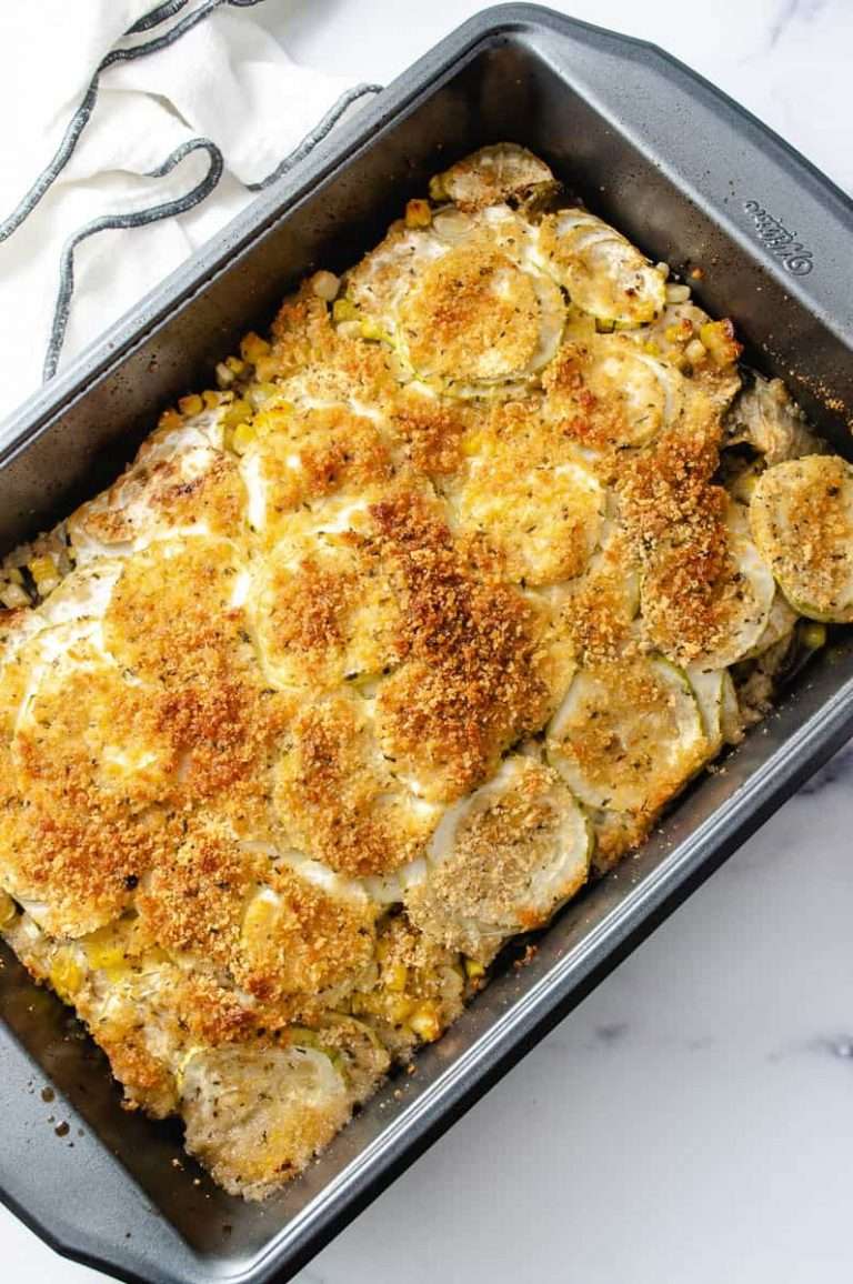 Yellow Crookneck Summer Squash Bake Casserole - Crafting a Family Dinner