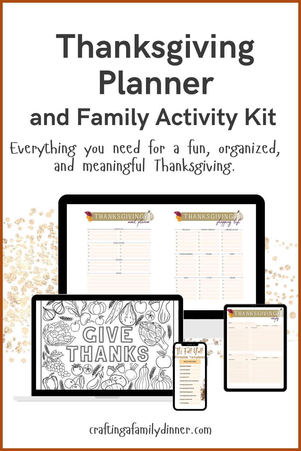 Thanksgiving Planner Printables Fall and More
