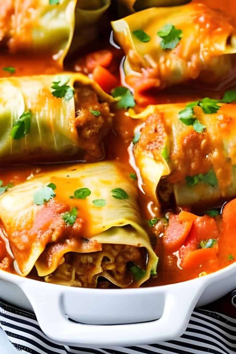 Stuffed Cabbage Rolls with Tomato Soup