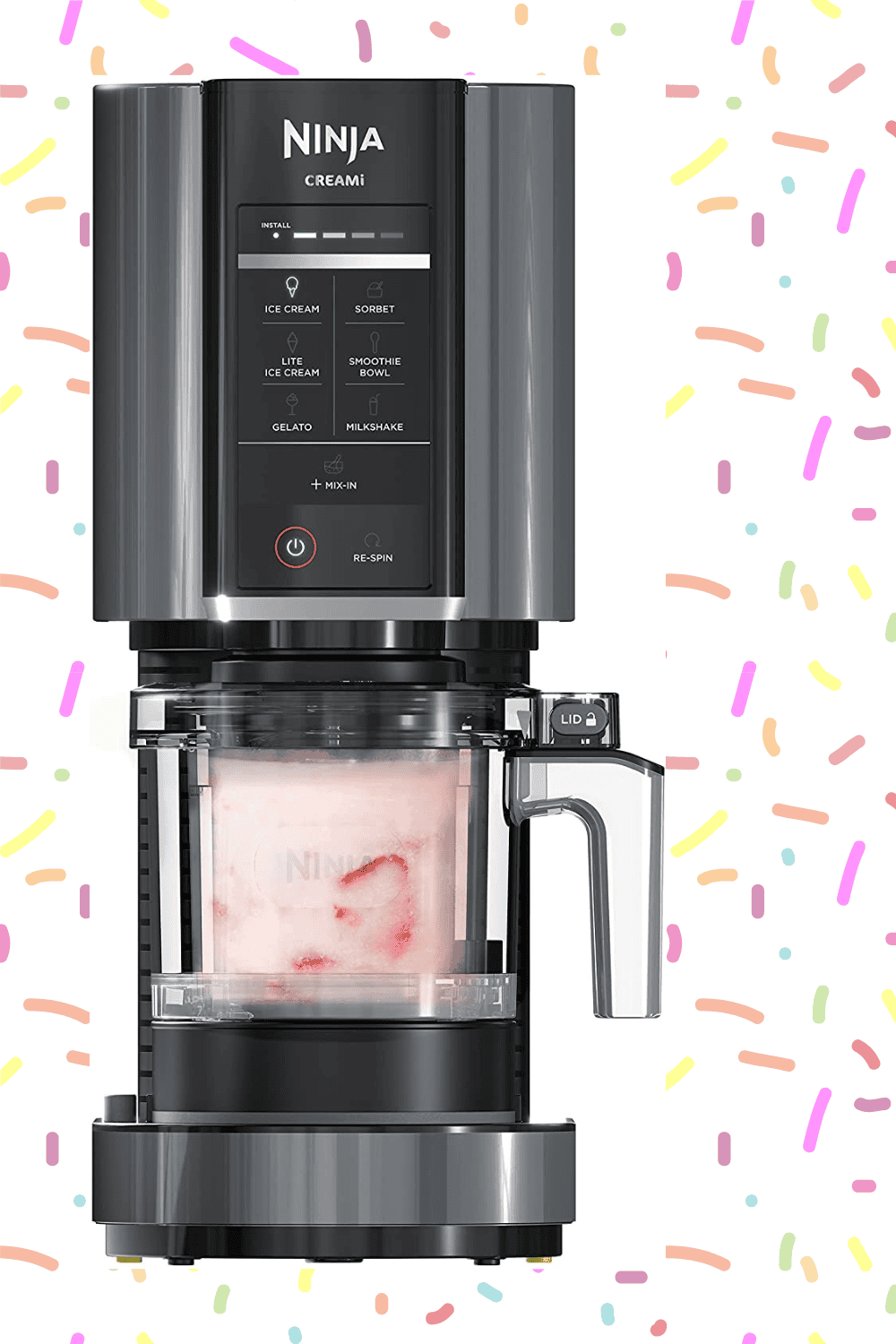 Ninja NC301 CREAMi Ice Cream Maker, for Gelato, Mix-ins, Milkshakes, Sorbet, Smoothie Bowls & More, 7 One-Touch Programs, with (2) Pint Containers & Lids, Compact Size,