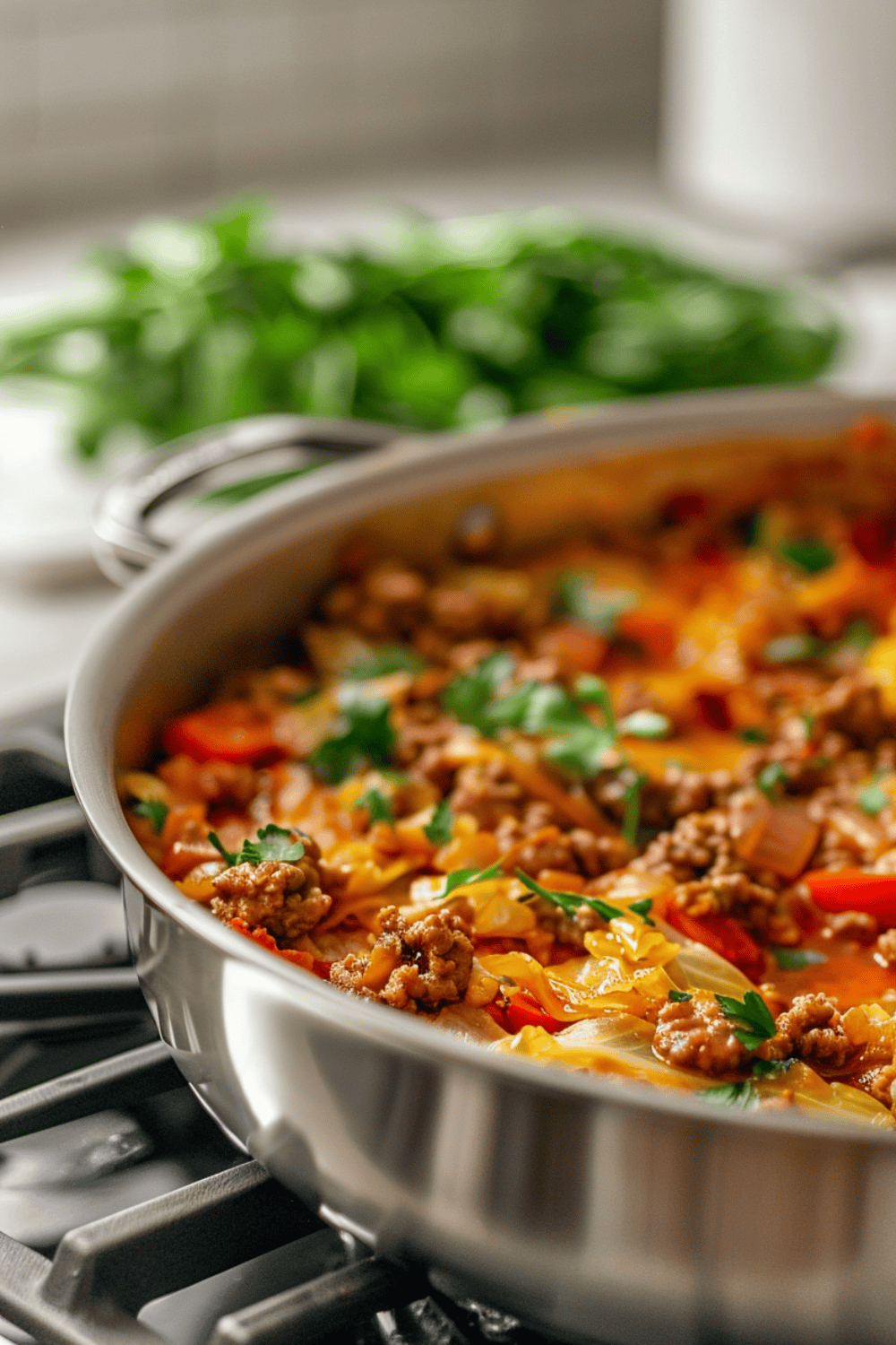 Unstuffed Ground Beef Cabbage Roll Casserole One-Pan - Crafting a ...