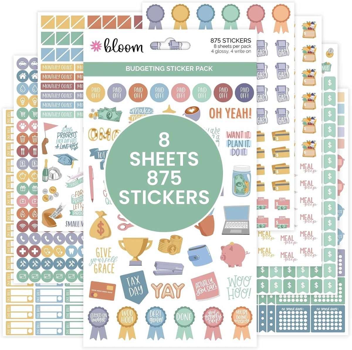 colorful sheets of planner stickers