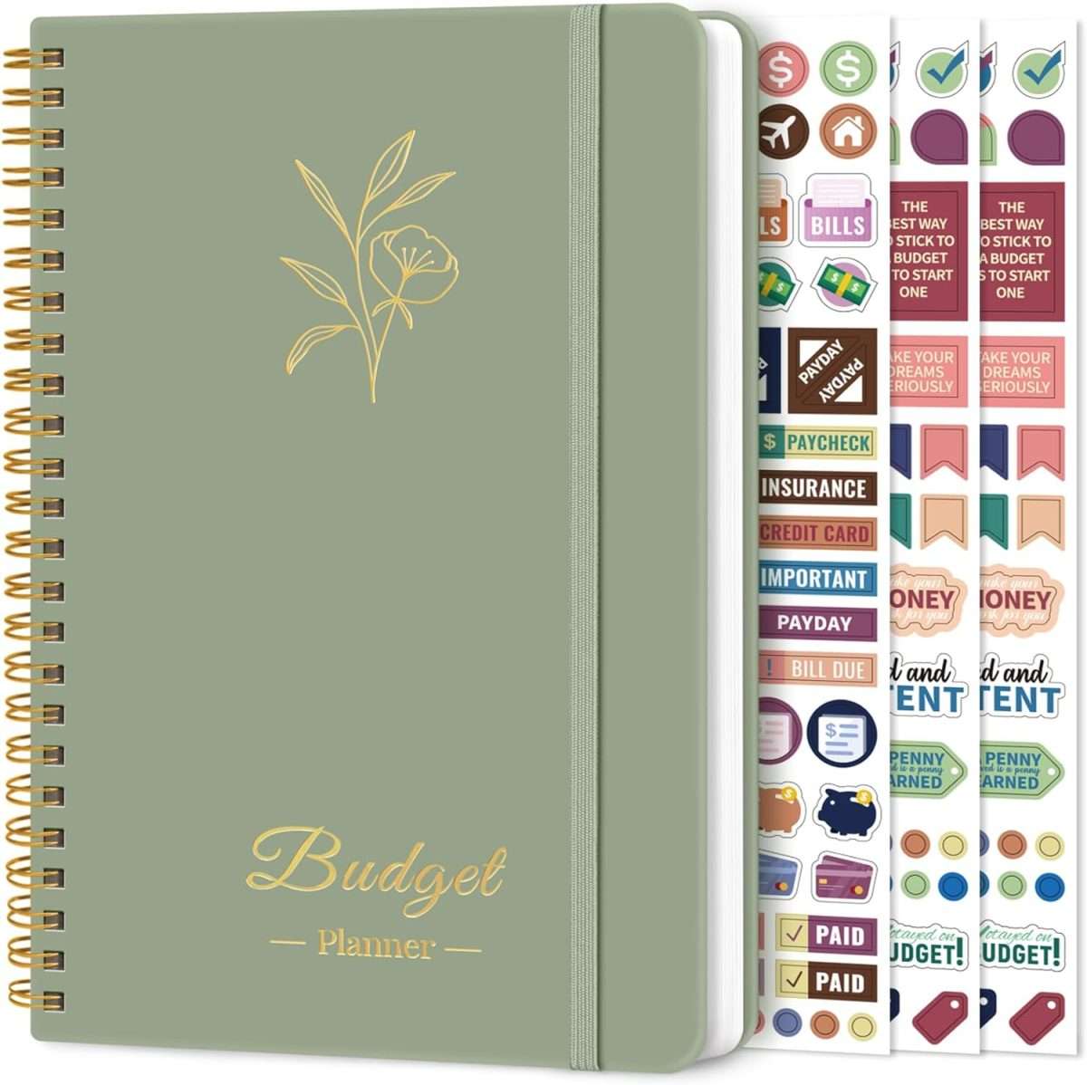 green cover to a budget planner