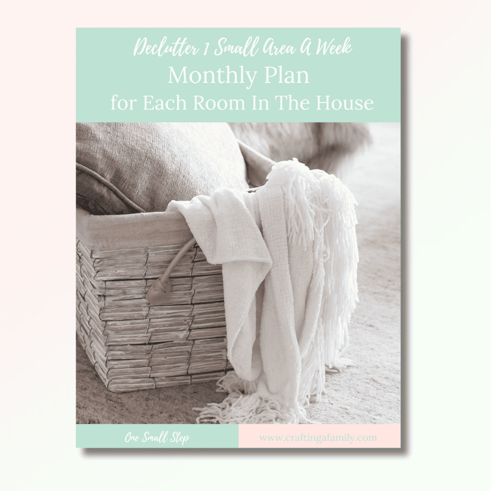 declutter worksheets cover page with basket and towels. 